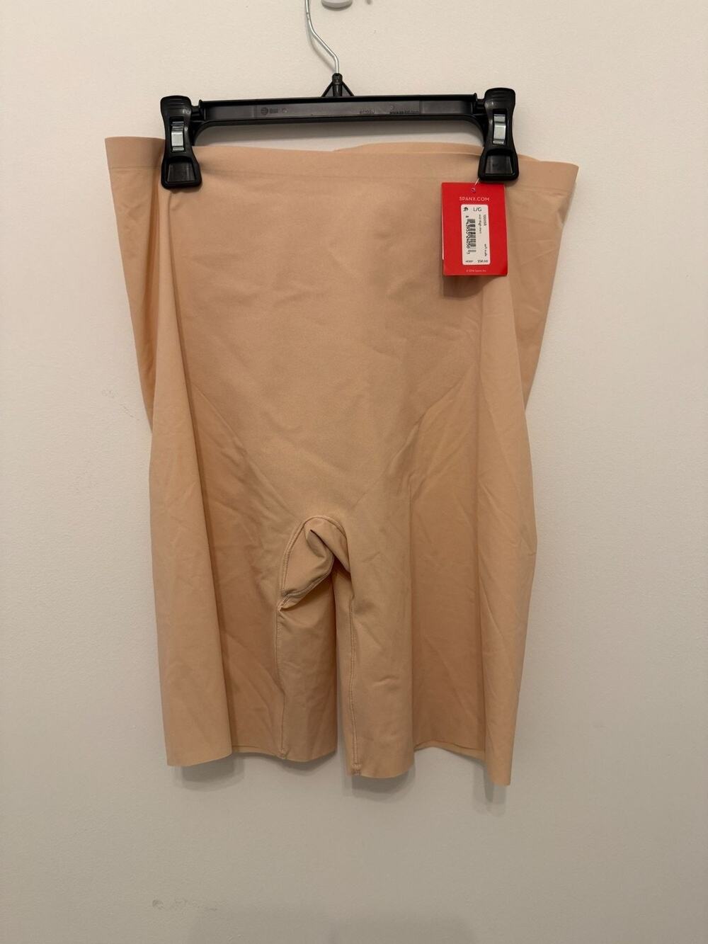 Spanx Mid-Thigh Shaping Shorts L/XL Soft Nude Seamless